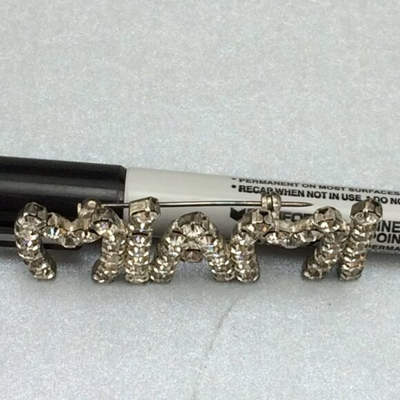 Vintage Miami Sparkly Rhinestone Brooch Pin Kitsch Florida Souvenir - Picture 7 of 10
